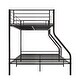 preview thumbnail 7 of 8, Modern Twin over Full Metal Bunk Bed with Guardrail and Ladder, Black