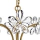 preview thumbnail 8 of 9, Rosa 6-Light Brushed Brass Finish Crystal Glass Flower Chandelier - 17.7 inches in diameter x 15 inches H