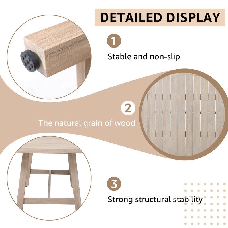 Outdoor 9-Piece Woven Rope Dining Chair and Wood Table Set