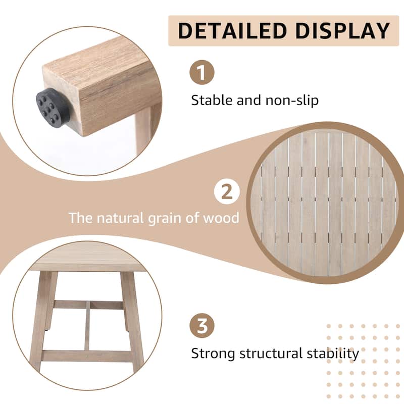 Outdoor Rope Dining Chair and Wood Dining Table Set of 9