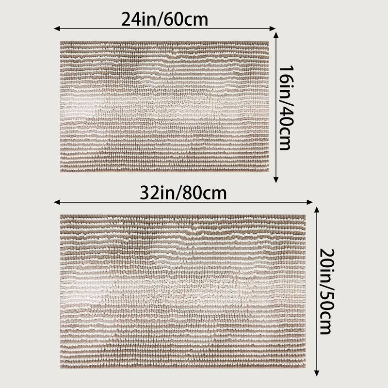 Quick Dry Absorbent Non Slip Chenille Bathroom Mat Cozy Shaggy Home Decor for Shower and Tub