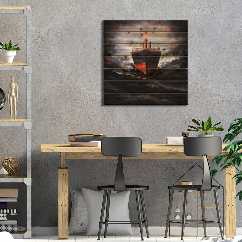 Phoenix Print On Wood by Bozhena Fuchs - Multi-Color