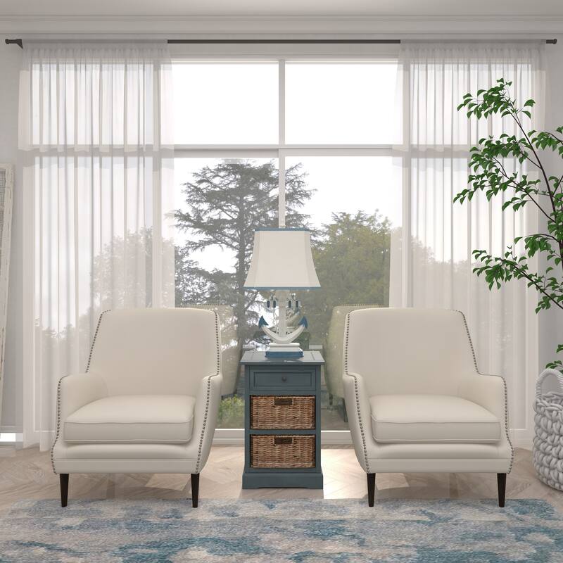 Cream, Teal, White or Brown Wood 2 Baskets and 1 Drawer Storage Unit - 16 x 13 x 28