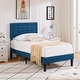 preview thumbnail 44 of 58, VECELO Tufted Upholstered Kids Bed with Adjustable Headboard,Twin Size Bed Set of 2