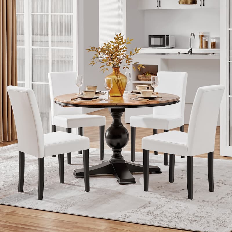 Yaheetech 4pcs Dining Room Chairs High Back for Home - White