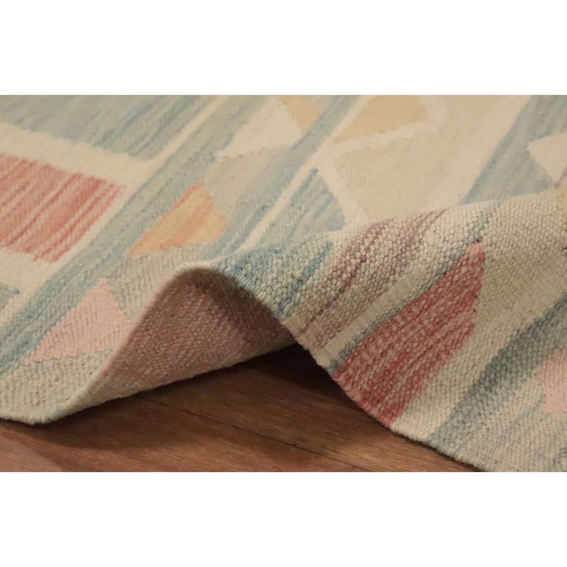 Hand Woven Oriental 100% Wool Carpet Southwestern Tribal Multi-Colored Kilim Area Rug - 5' 8'' X 4' 0''