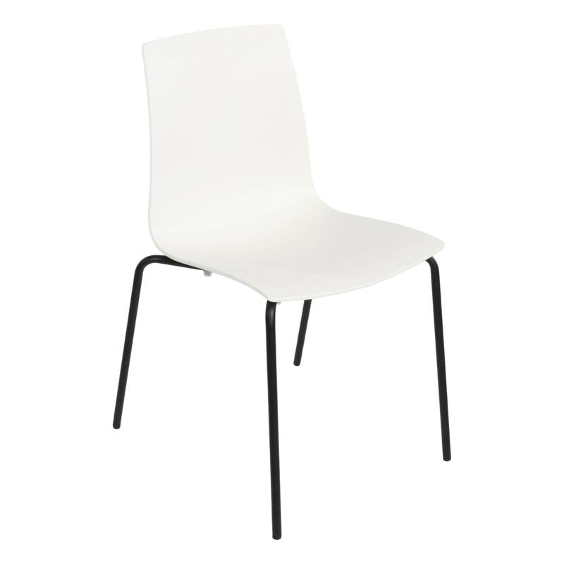 Furnish Theory Aero-S Pro Indoor/Outdoor Stackable Dining Side Chairs Polypropylene Shell & Powder-Coated Steel Legs (Set of 2)