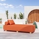preview thumbnail 2 of 9, Jaxx Alvy Outdoor Sun Lounger - Luxurious Sunbed with Wood Feet Sunbrella