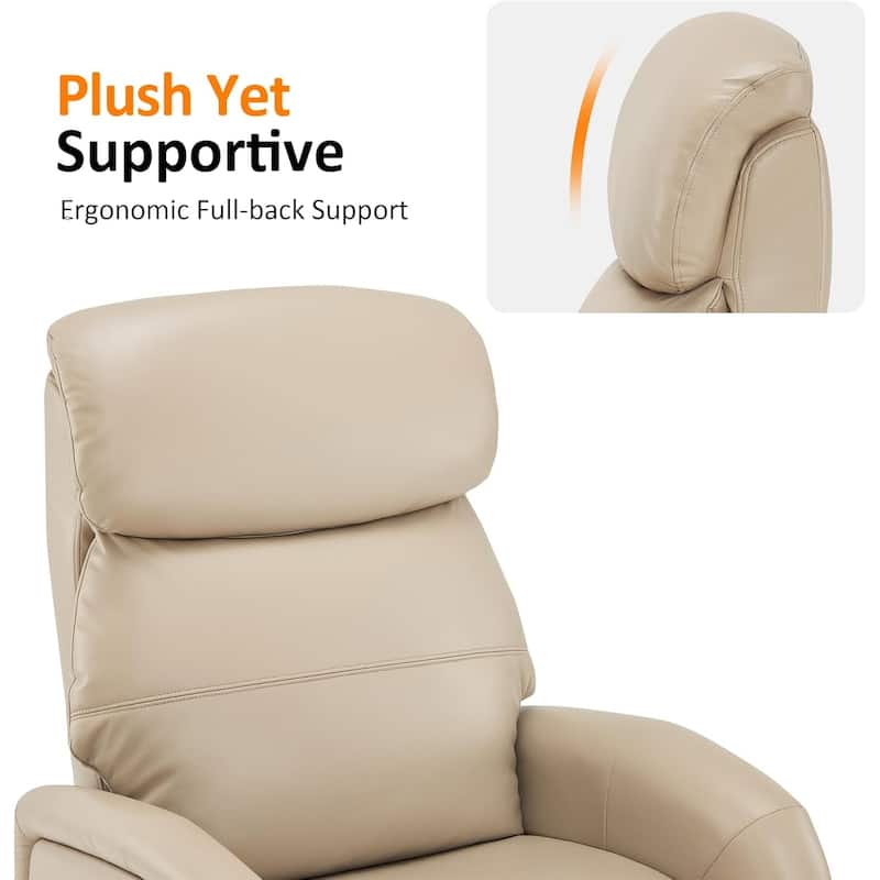 MCombo Dual Motor Power Recliner Chair for Adults, Modern Faux Leather Electric Swivel Recliner with USB Charging