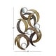 preview thumbnail 18 of 16, Beige Metal Abstract Home Wall Decor with Round Mirror Accents
