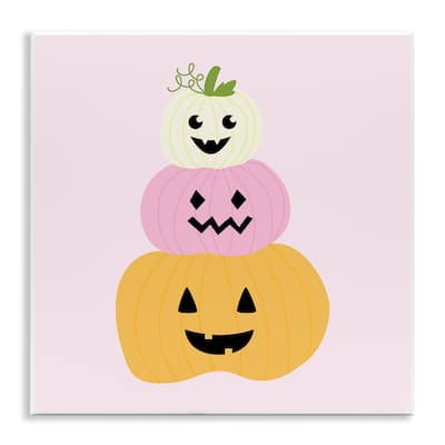 Stupell Pastel Happy Jack-o-Lanterns Wall Plaque Art Design By Sazerelli Designs