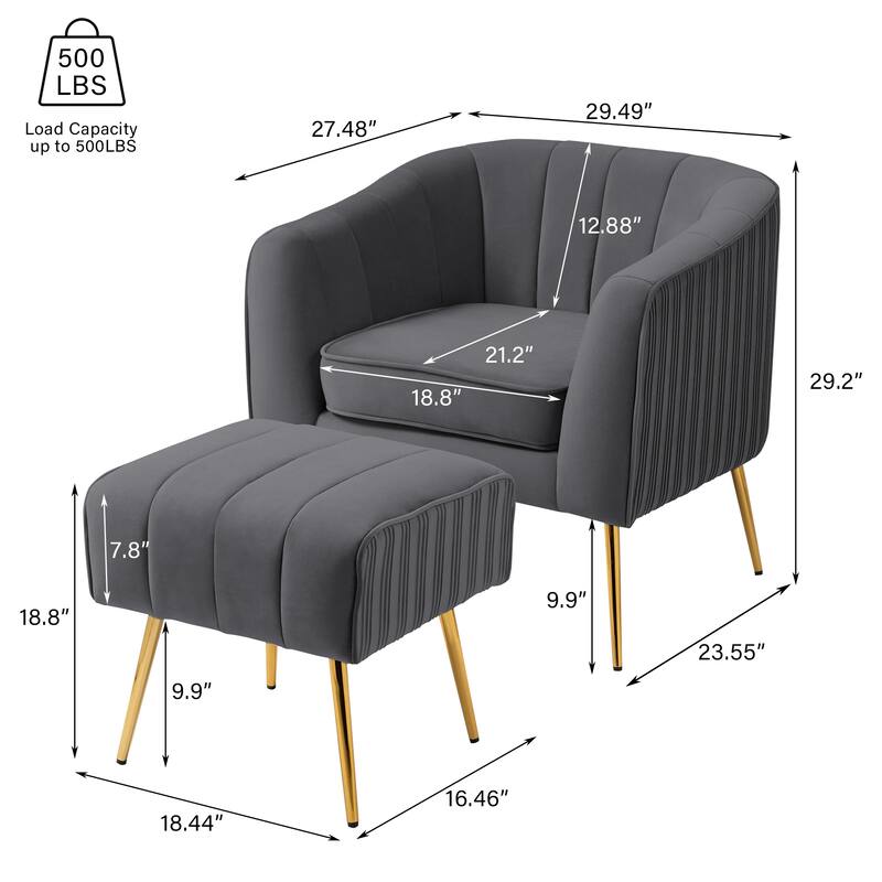 Velvet Shell Shaped Chair with Gold Tone Legs