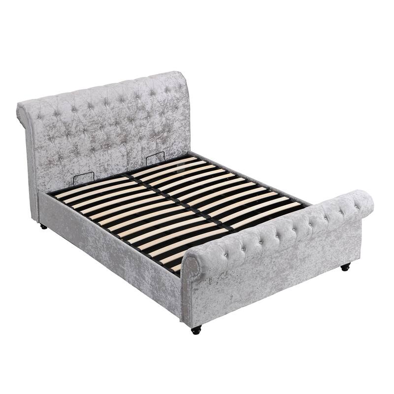 Upholstered Storage Bed,Queen Size