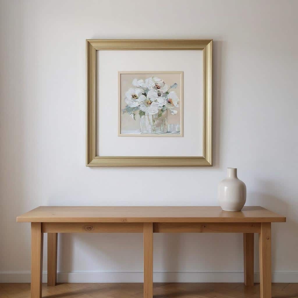 HomeRoots Set Of Two Soft Whites Gold Framed Wall Art