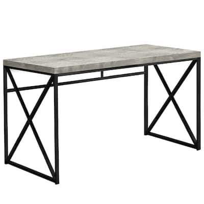 Wood Computer Desk with Metal Base and Rectangular 47 inches Office Table
