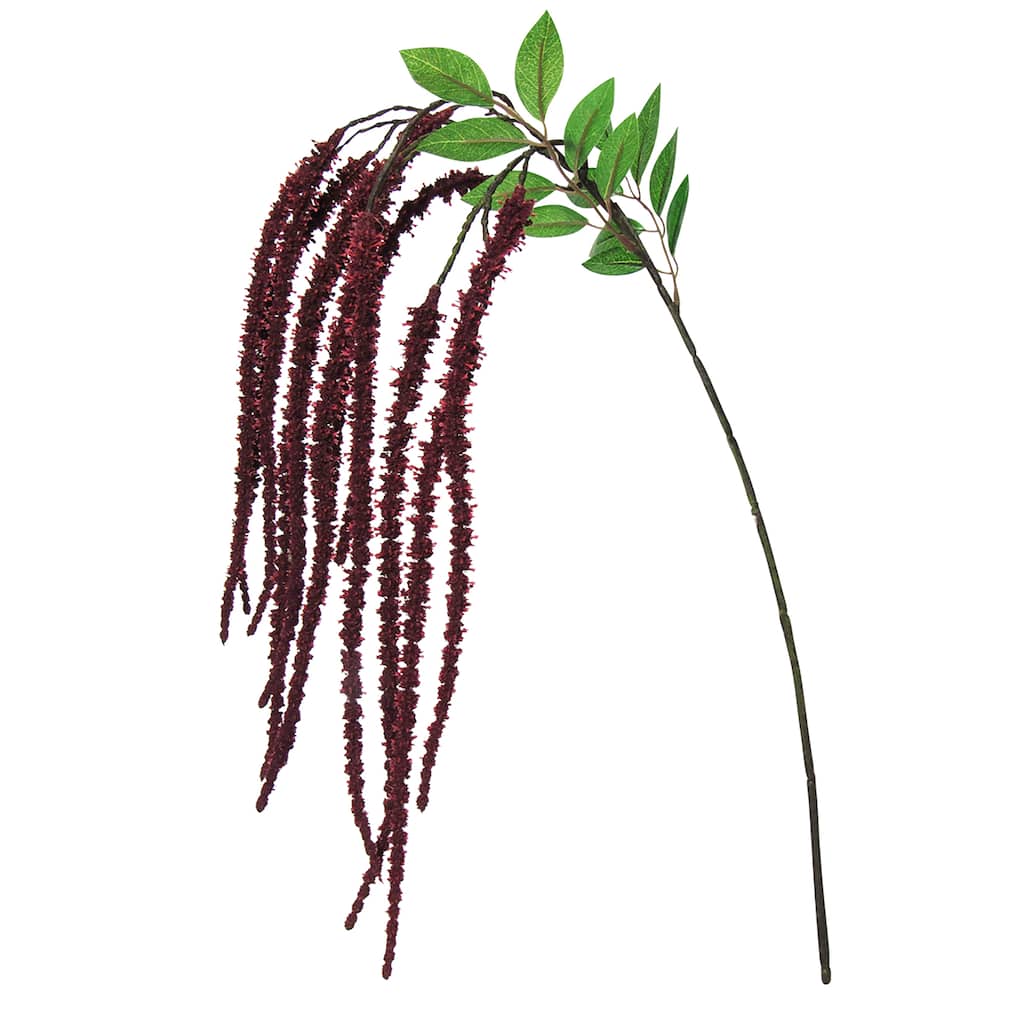 Set of 4 Burgundy Artificial Hanging Amaranthus Flower Stem Spray 37.5in - 37.5" L x 6" W x 1" DP