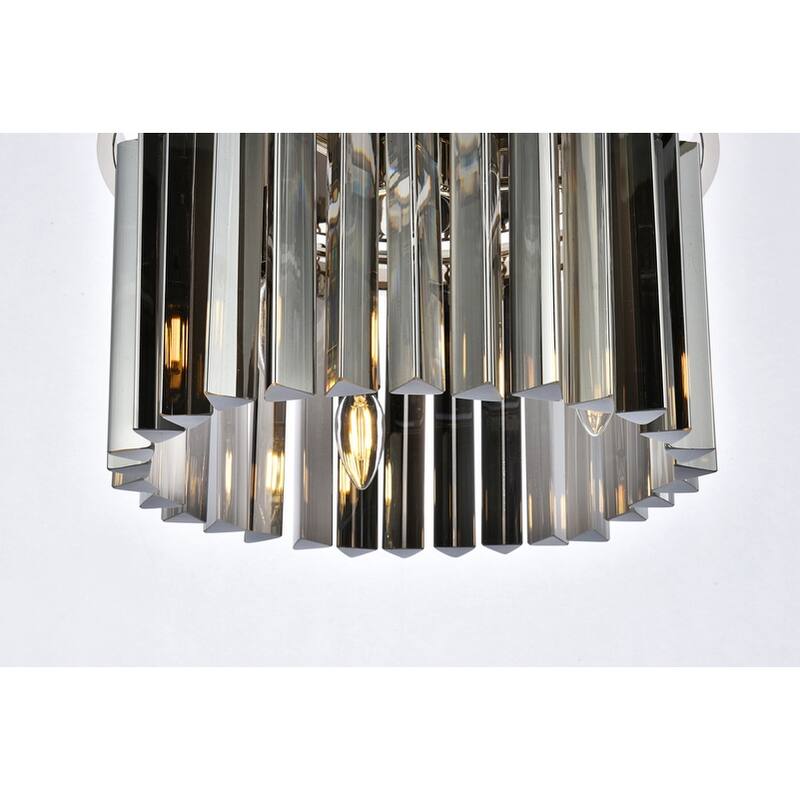 Royce Edge 3-Light Polished Nickel Flush Mount