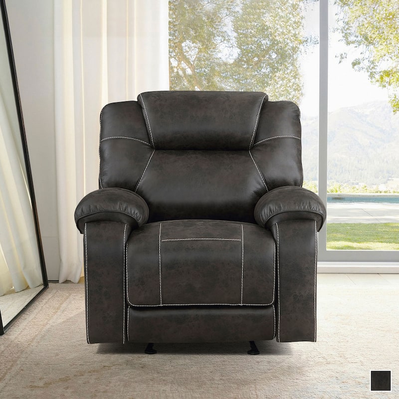 Flannery Polished Microfiber Glider Reclining Chair