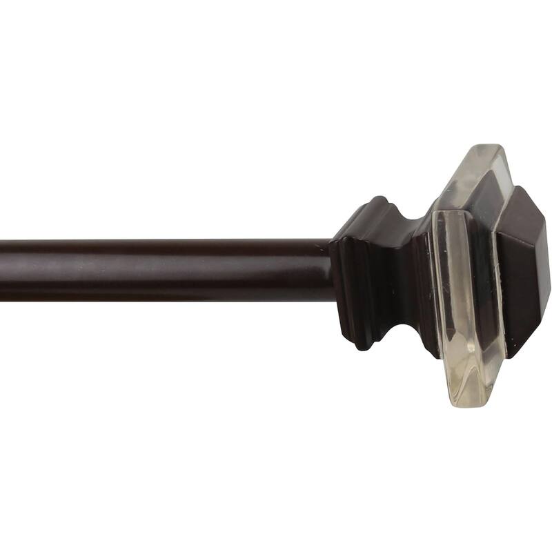 1-inch Diameter Cassini Adjustable Single Drapery Curtain Rod - 28"-48" - Bronze