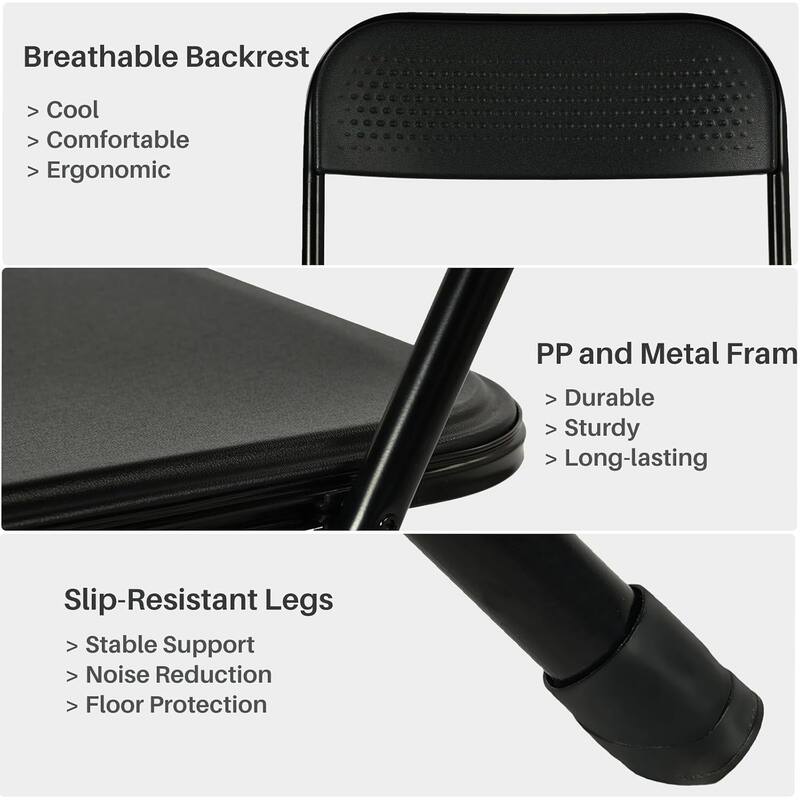 HOMYLIN Folding Chair Set with Metal Frame for Indoor/Outdoor Seating