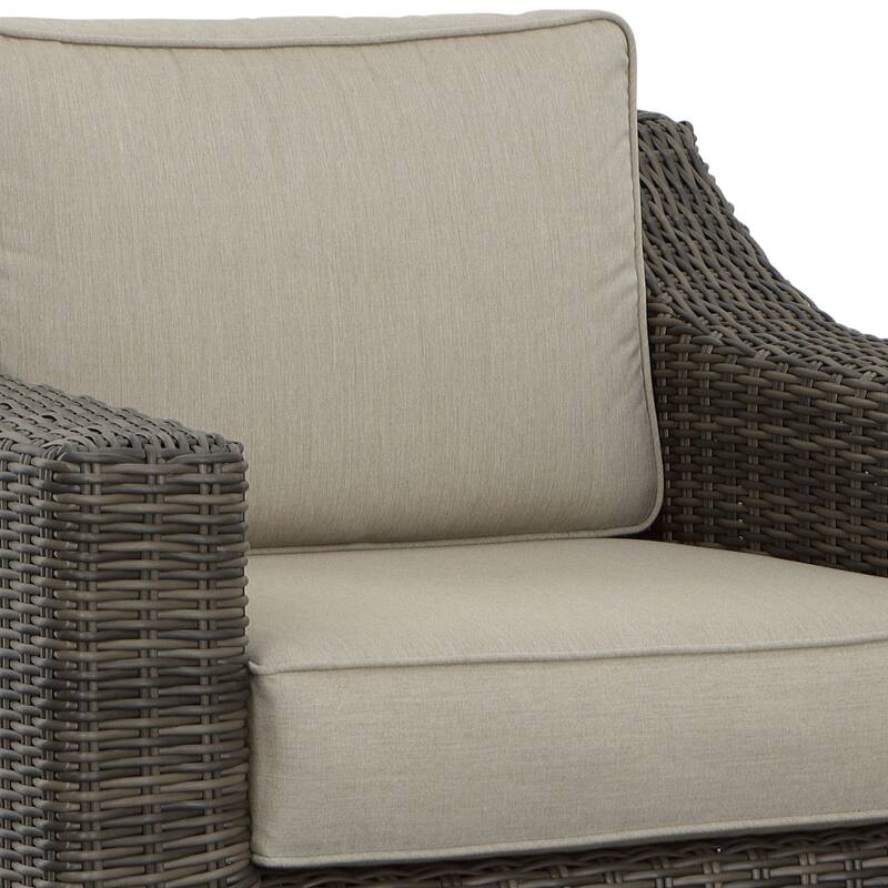 Jarrow Wicker Swivel Lounge Chair, Brown/ Gray