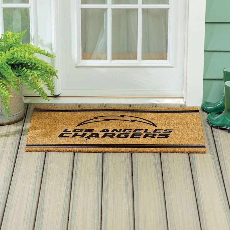 Los Angeles Chargers Monochrome Indoor/Outdoor Coir Door Mat - 36" x 24"
