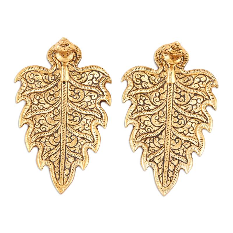 Novica Handmade Golden Buddha Aluminum Incense Holders (Pair)