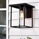 1-light Matte Black Outdoor Wall Sconce Lantern with Clear Glass Shade
