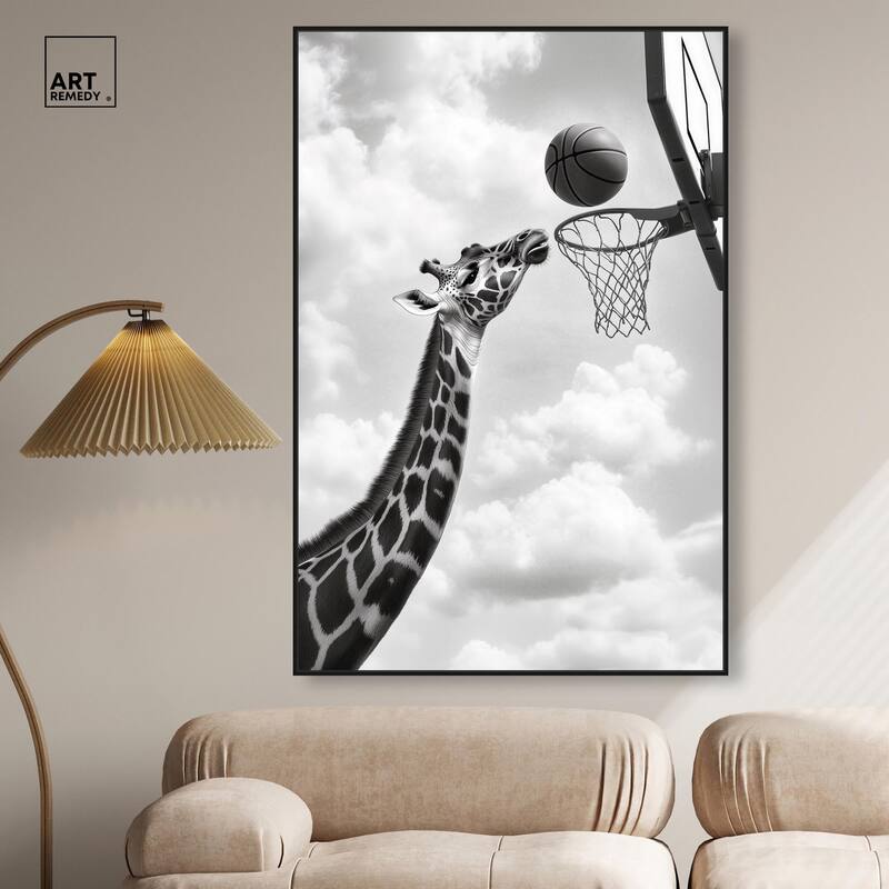 Giraffe Hoops Canvas by Art Remedy