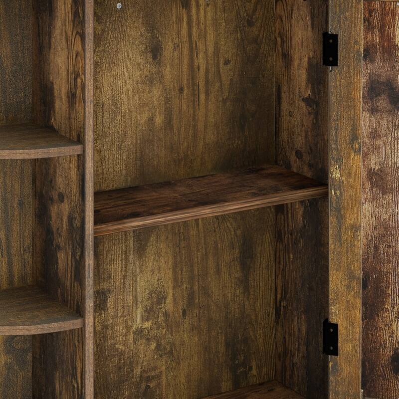 Modern Wall Bathroom Storage Medicine Cabinet with Adjustable Shelves and Towel Rack