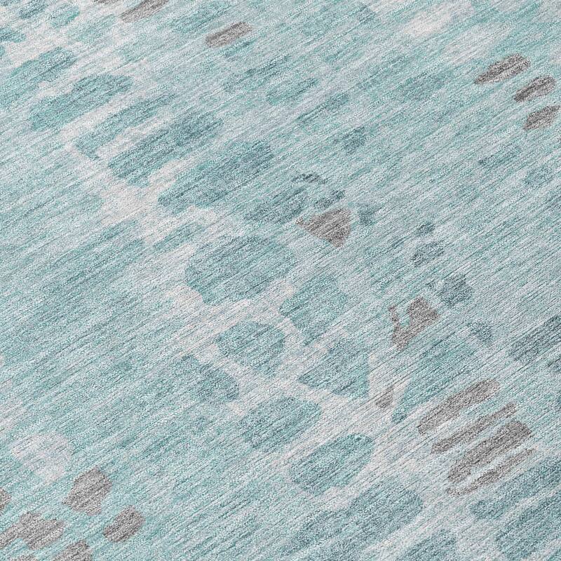 Machine Washable Indoor/ Outdoor Modern Imprints Chantille Rug