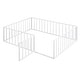 preview thumbnail 5 of 9, White Full Size Metal Floor Bed Frame with Fence and Door for Kids, Boys and Girls, Bedroom