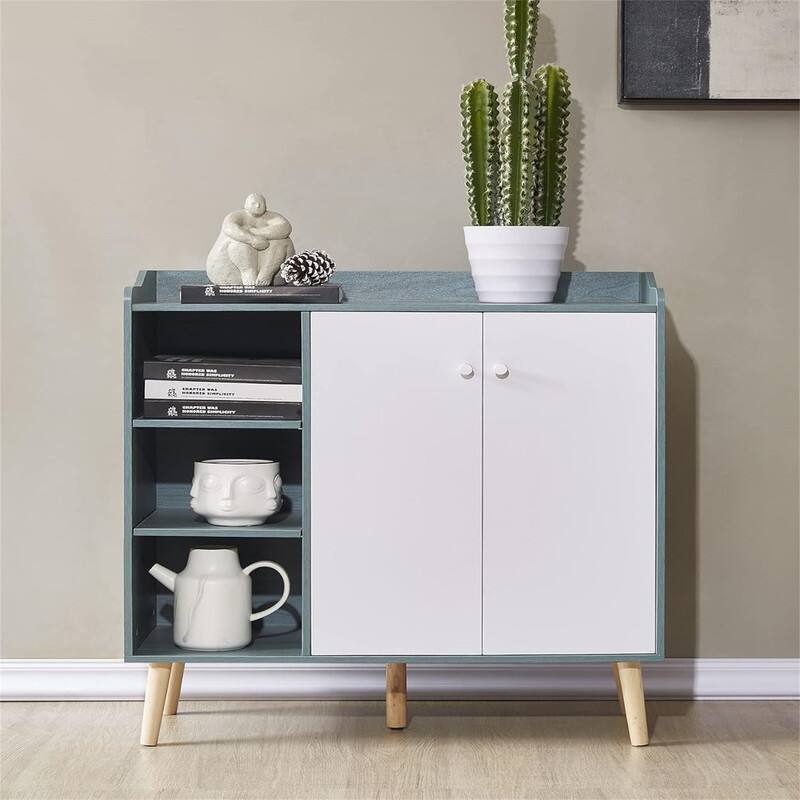 Storage Sideboard - 13.38"D x 31.5"W x 33.46"H - Blue