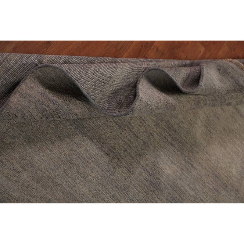 Gray & Beige Gabbeh Modern Area Rug Handmade Wool Carpet - 6'4" x 9'7"