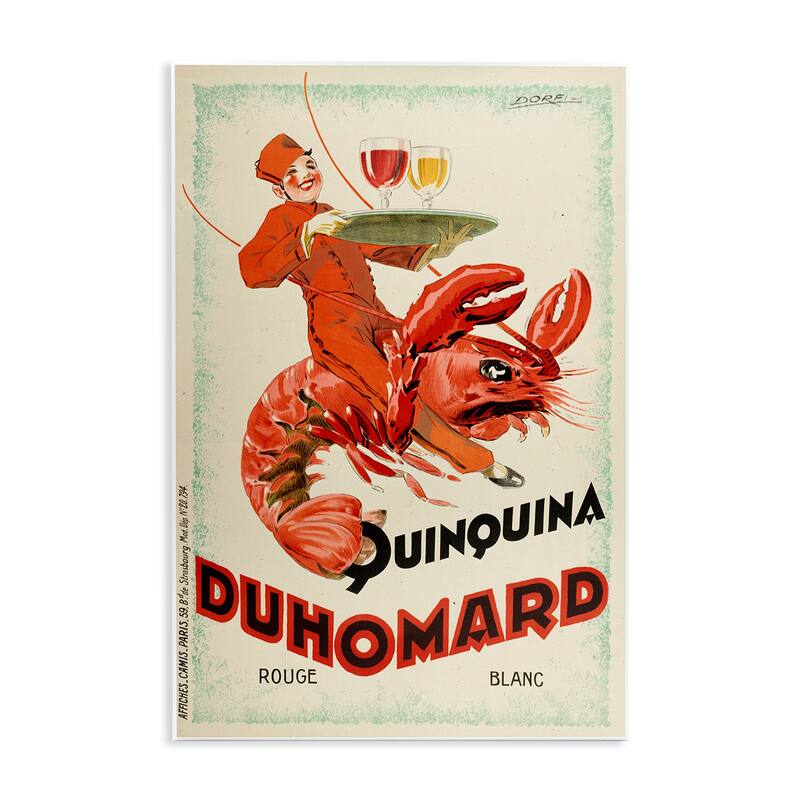 Stupell Vintage Lobster Advertisement Wall Plaque Art Design By Marcus Jules - 10 x 15