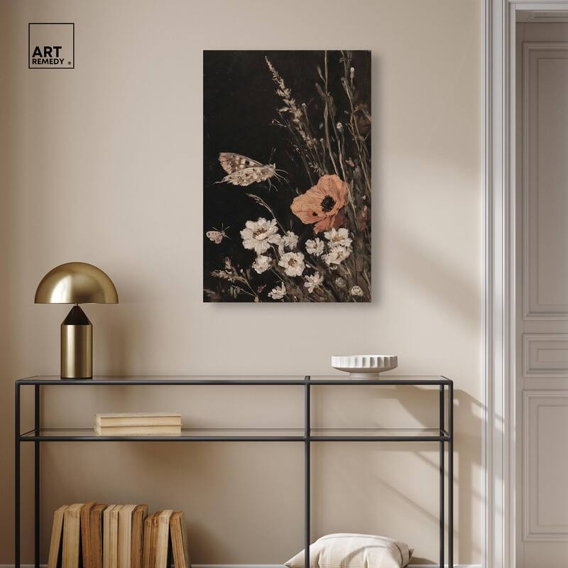 Poppy and Moth II Canvas by Art Remedy, Gallery Wrapped