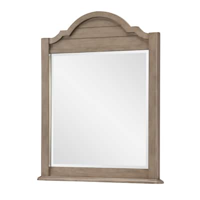 Farm House Beveled Arched Dresser Mirror, Old Crate Brown