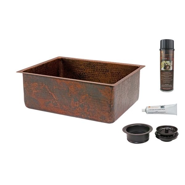Premier Copper Products KSP3_KSDB25199 25" Hammered Copper Kitchen - Oil Rubbed Bronze. Opens flyout.