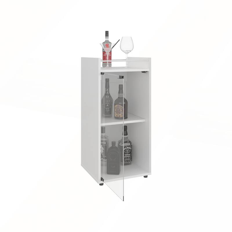 Theba Minibar Cabinet with Two Doors and Open Shelf for Modern Bar Storage