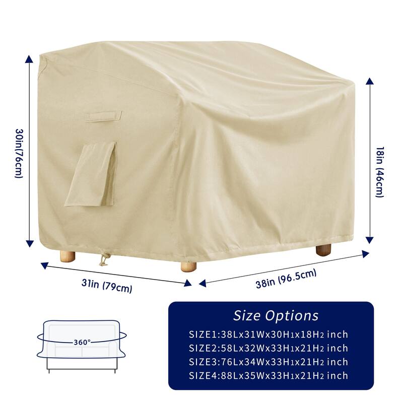 Subrtex Outdoor Sofa Cover Waterproof Couch Cover Patio Furniture Protector