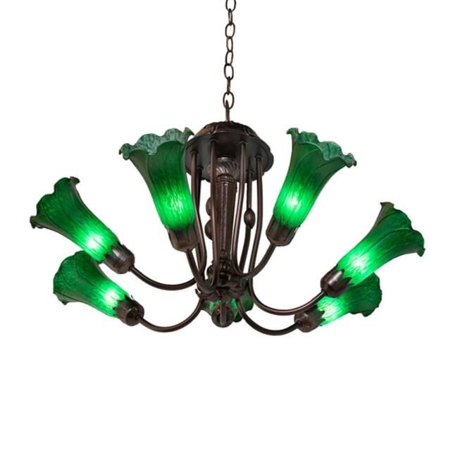 Meyda Tiffany 251578 Green Tiffany 7 Light 24" Wide Chandelier