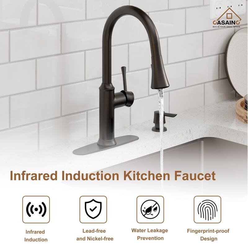 Smart Touchless Pull-Down Sprayer Kitchen Faucet with Voice Control