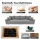 preview thumbnail 8 of 19, 102.4 " Modern Comfy Upholstered Plush Corduroy 4-Seat Sofa with Soft Pillows
