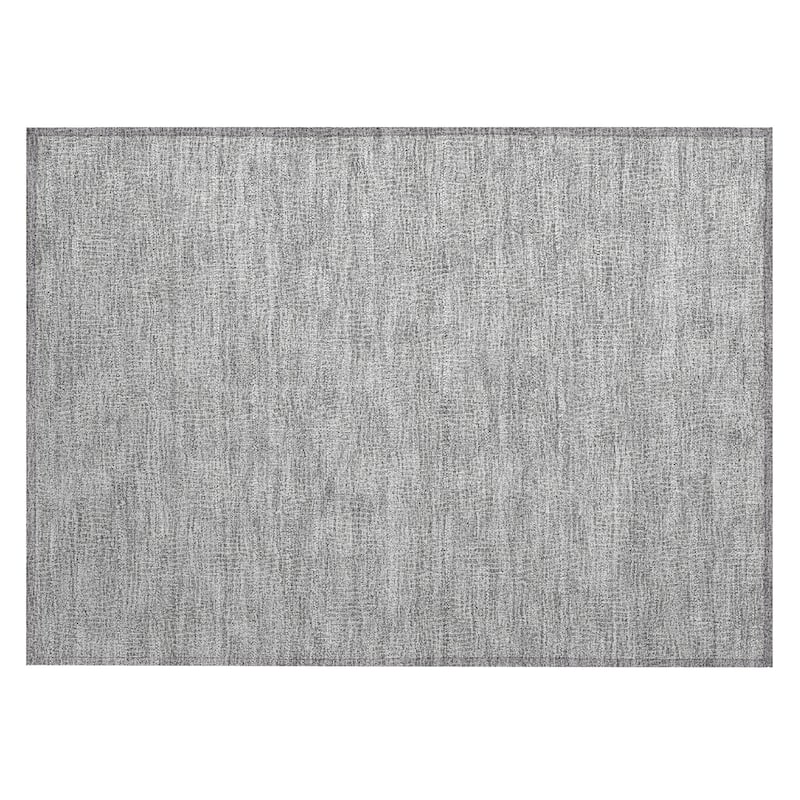 Machine Washable Indoor/ Outdoor Solid Modern Chantille Rug