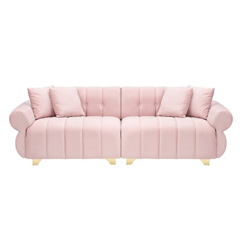 89.37" Velvet Three-Seater Upholstered Sofa