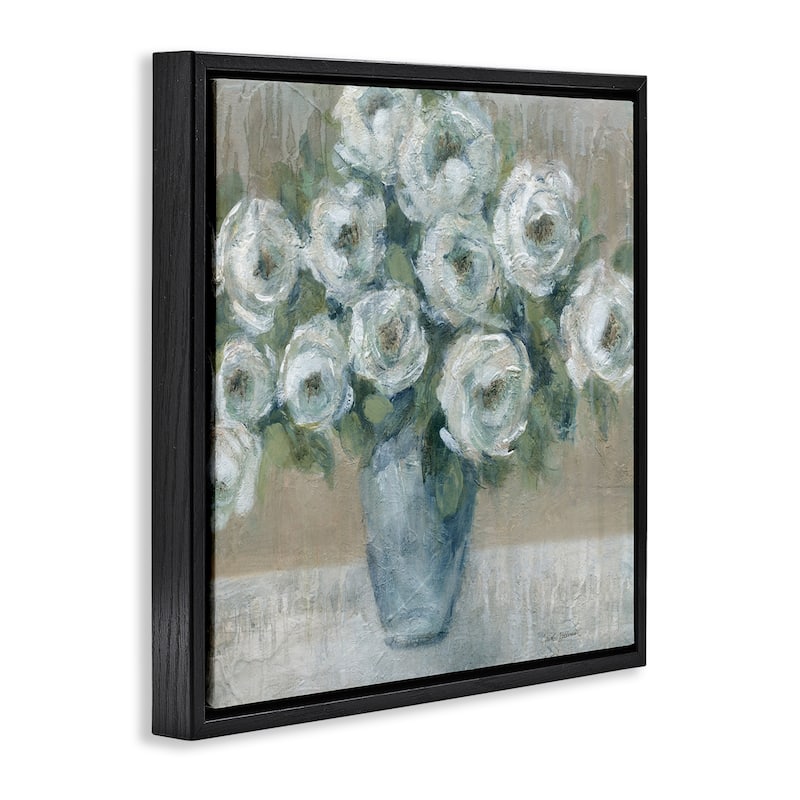 Stupell Round Painted Roses Framed Floater Canvas Wall Art Design By Carol Robinson