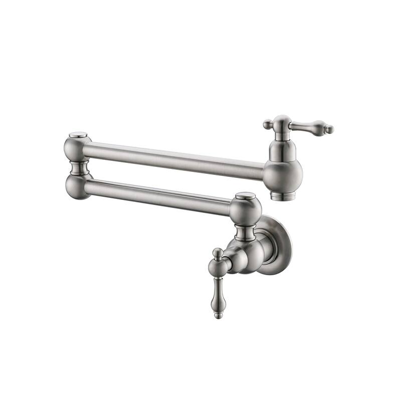 Proox Pot Filler Faucet Wallmount Commercial Kitchen Folding Faucet - Brushed Nickel