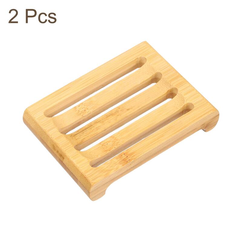 Wooden Soap Tray, Wooden Soap Dish, Natural Bamboo Soap Holder - Wood Color