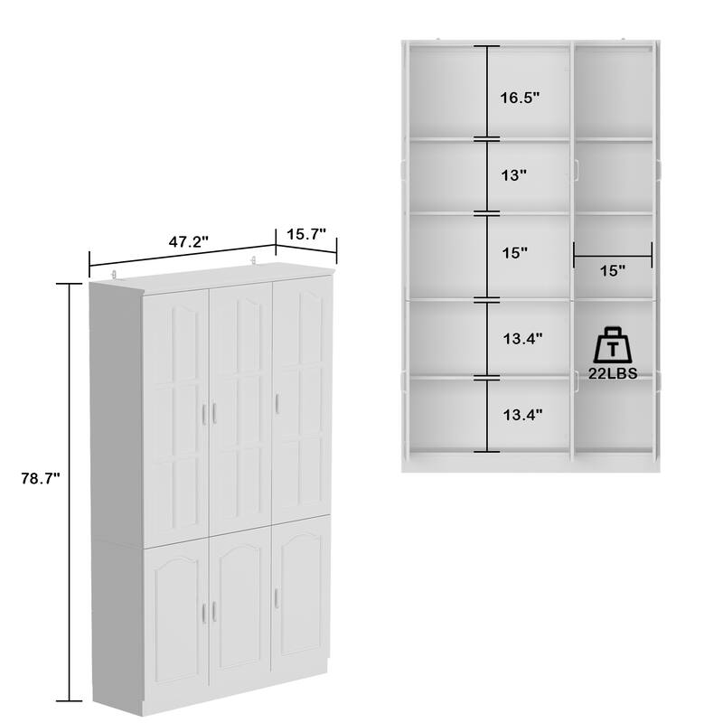 Kitchen Cabinet Clear Visibility Tempered Glass Showcase Combo Cabinet