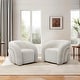 preview thumbnail 3 of 45, Upholstered Swivel Barrel Accent Chair Set of 2 White